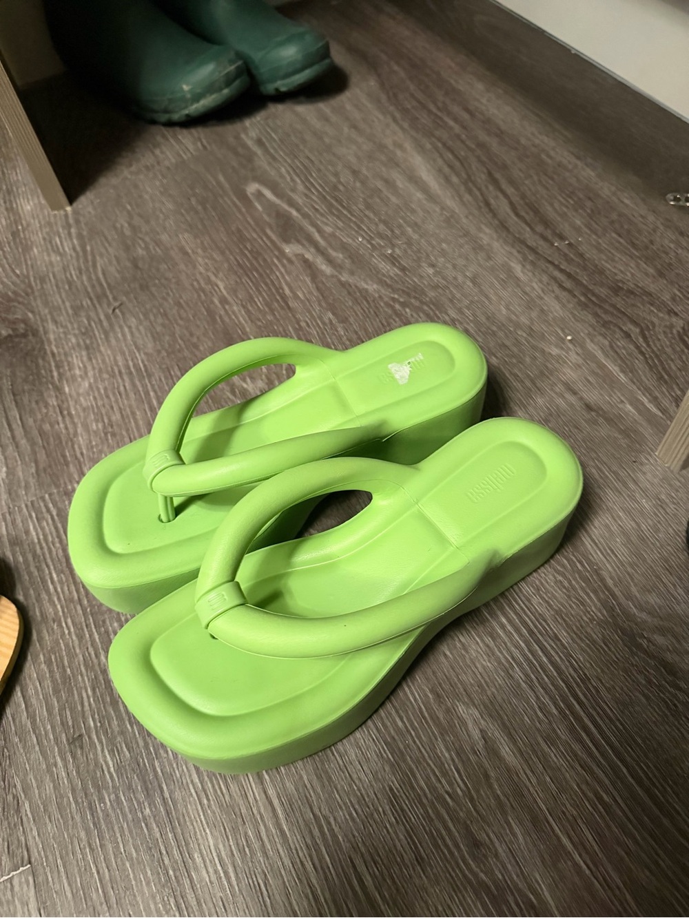 Melissa Neon Green Platform Flip Flop Sandals